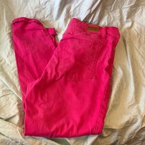 crown & ivy Bright Pink Straight Leg Jeans
